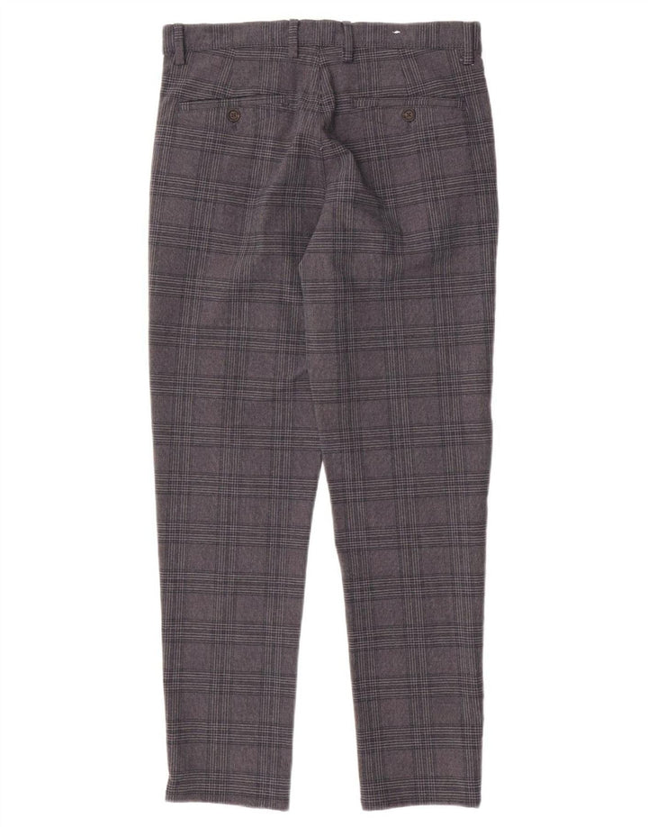 Pantaloni chino slim pentru bărbați Zara EU 38 Mici L30 L28 Gri Check