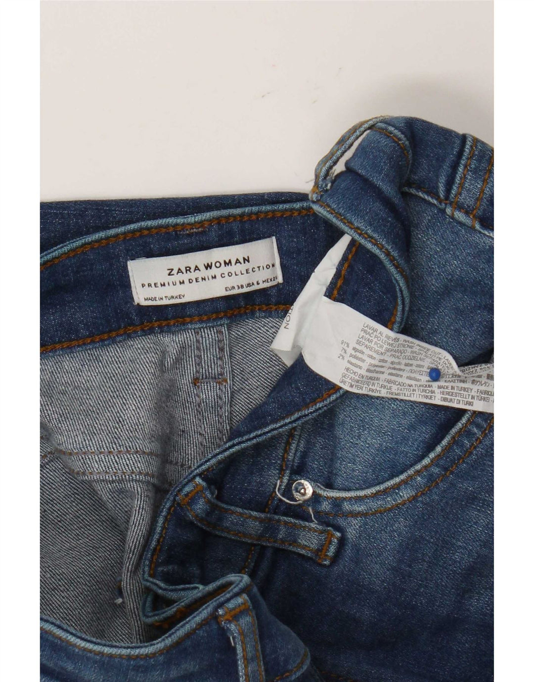 Blugi evazați pentru femei Zara EU 38 Mici L28 L32 Bumbac albastru