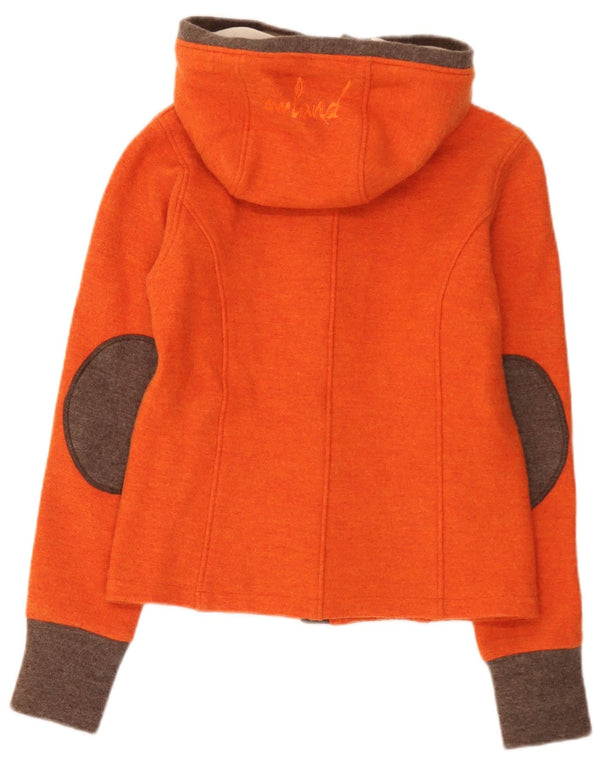 Cardigan vintage cu glugă pentru femei UK 14 Medium Orange Colorblock