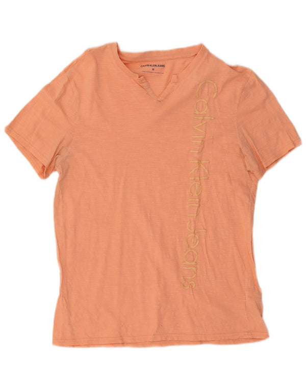 Tricou grafic Calvin Klein pentru femei cu mânecă scurtă Top UK 12 portocaliu mediu