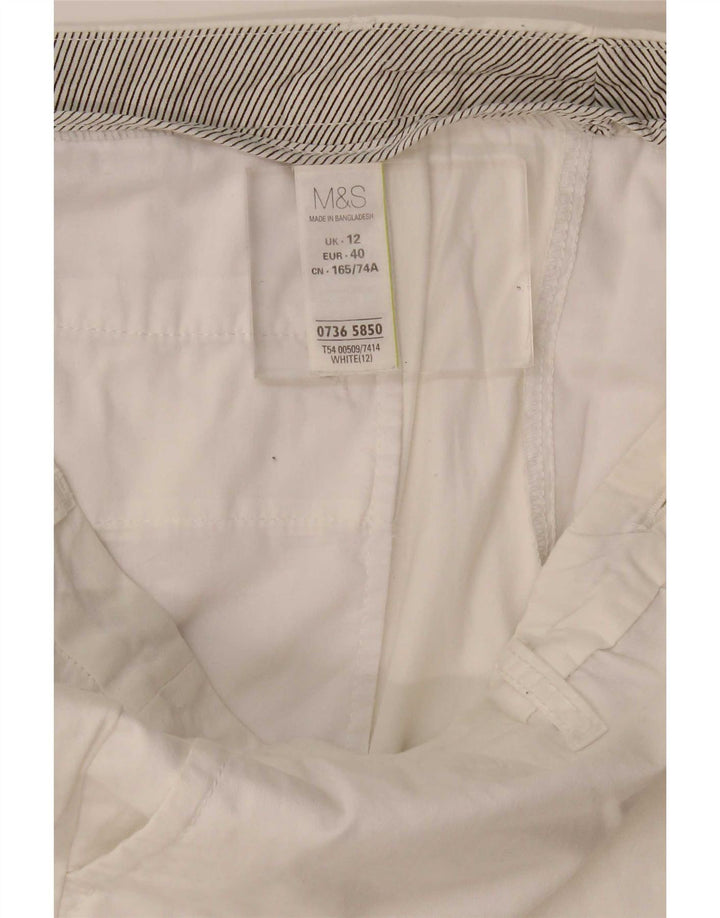 Pantaloni scurti chino pentru femei Marks & Spencer UK 12 Medium W34 Bumbac alb