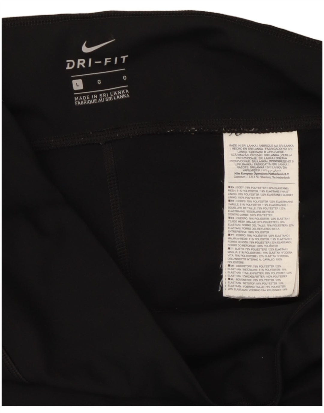 Leggings Nike Dri Fit pentru femei UK 14, mare, negru, poliester