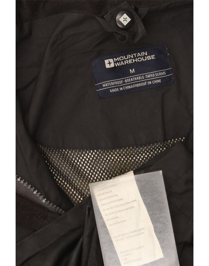 Jachetă de ploaie cu glugă pentru bărbați Mountain Warehouse UK 38 Nylon mediu negru