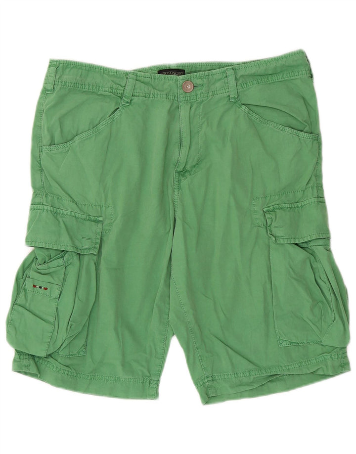 Pantaloni scurți cargo Napapijri pentru bărbați W33, bumbac verde mediu