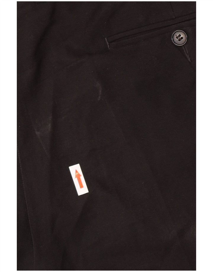 Pantaloni de costum pentru bărbați Marks & Spencer, cu ajustare normală, L40 L31, poliester negru