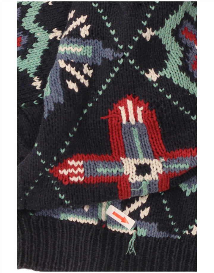 Pulover S.Moritz pentru femei cu decolteu în V UK 16 mare bumbac bleumarin