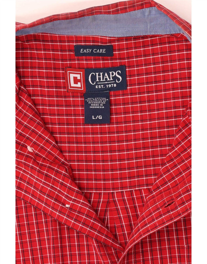 Cămașă pentru bărbați Chaps Easy Care, bumbac cu carouri mari, roșii