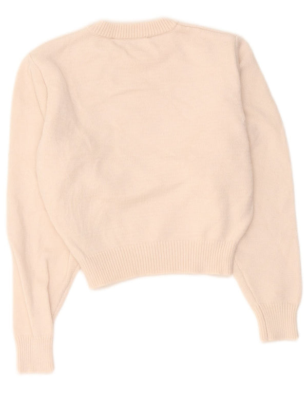 Pulover pentru damă Zara Crop Crew Gate UK 10 Mic Bej Viscoză