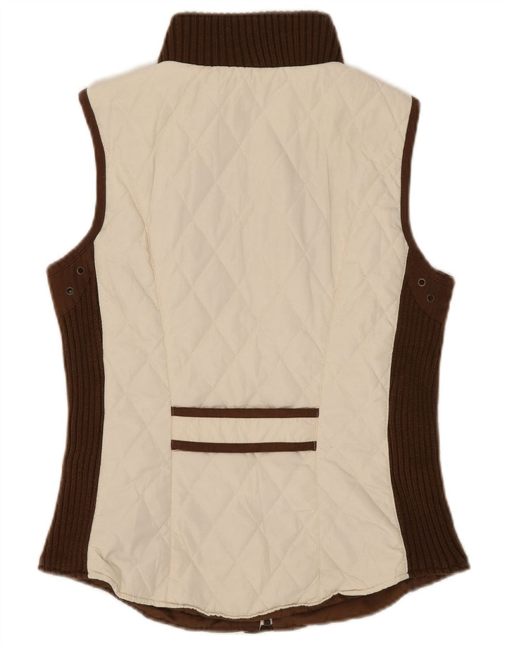 Gilet matlasat Zara pentru femei UK 12 Medium Off White Colorblock Poliester