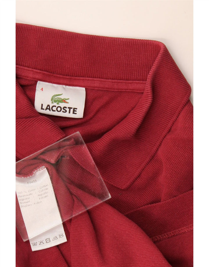 Tricou polo pentru bărbați LACOSTE Mărimea 4 Bumbac Burgundy Mediu