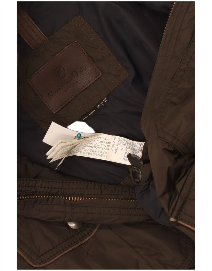 MASSIMO DUTTI Jachetă utilitare pentru bărbați UK 40 Large Khaki Nylon
