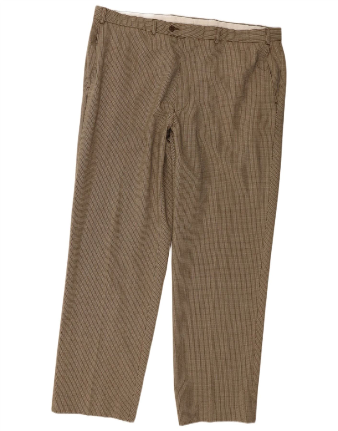 Pantaloni de costum drept bărbați Marks & Spencer L40 L31 Bej Houndstooth