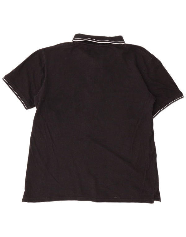 Tricou polo Lyle & Scott pentru bărbați, bumbac negru 2XL