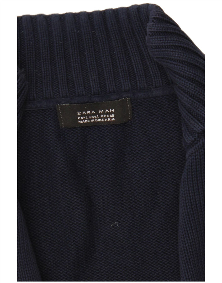 Pulover cardigan pentru bărbați Zara, mare, bleumarin