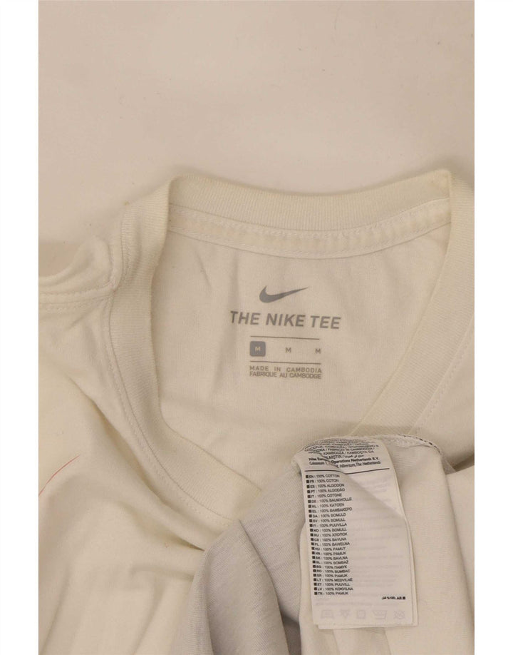 Tricou grafic Nike pentru bărbați Top mediu alb din bumbac color bloc