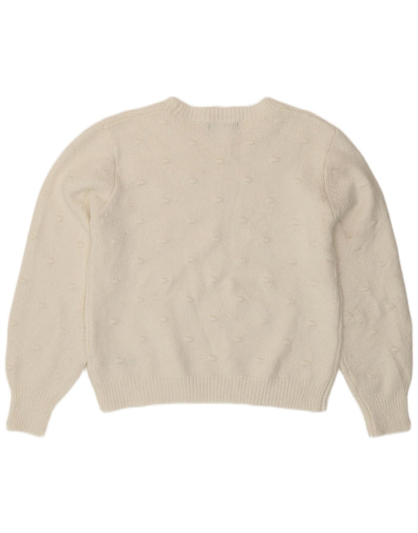 Pulover pentru femei Marks & Spencer cu decolteu rotund alb mediu UK 14