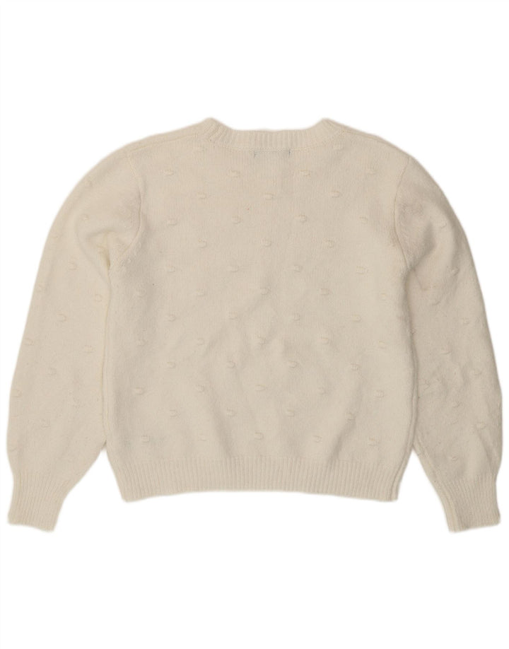 Pulover pentru femei Marks & Spencer cu decolteu rotund alb mediu UK 14