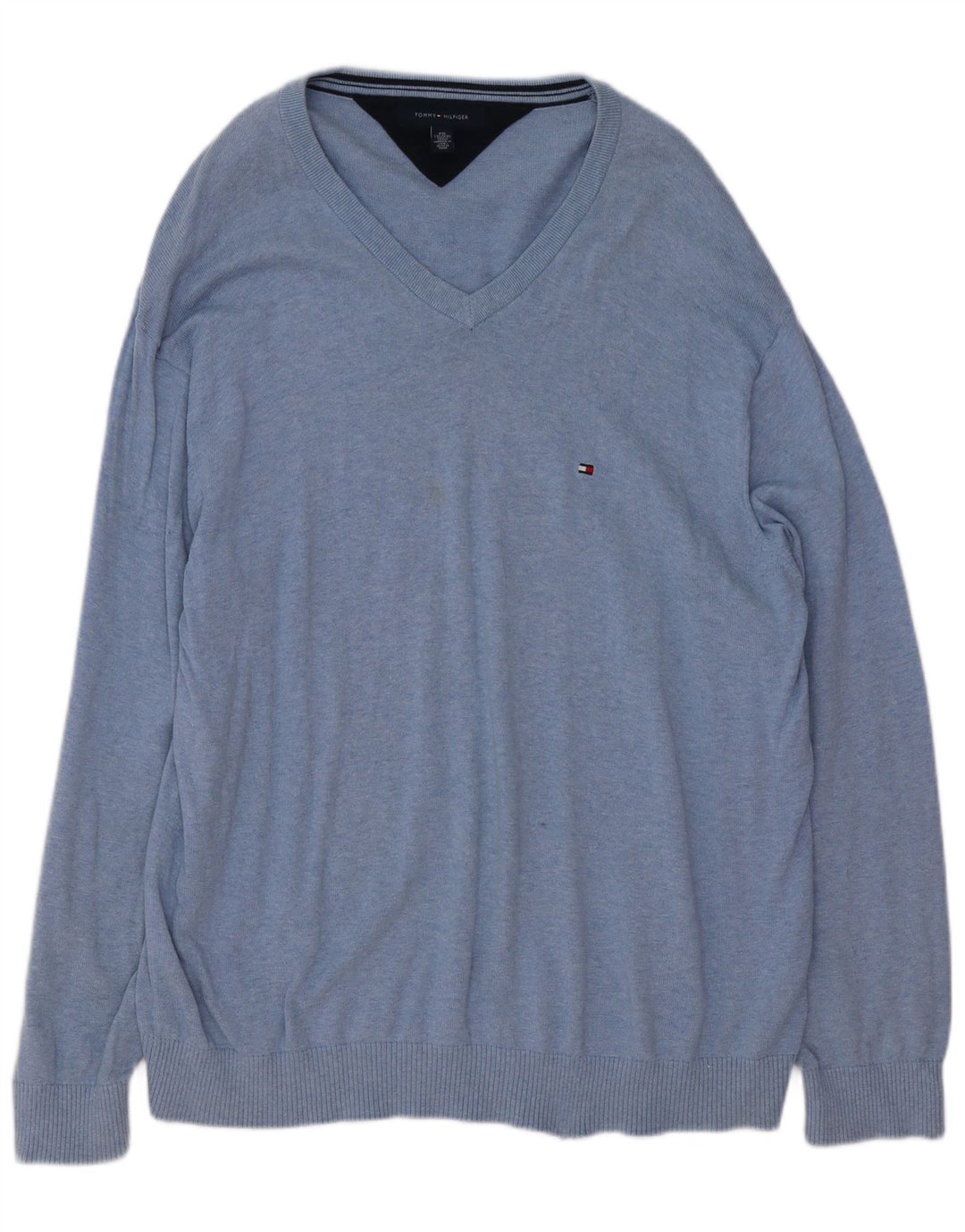 Pulover pentru bărbați Tommy Hilfiger cu decolteu în V, 2XL, albastru