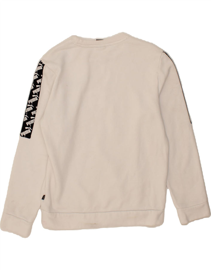 PUMA Mens Graphic Sweatshirt Jumper Small White Cotton Vintage Puma and Second-Hand Puma from Messina Hembry 