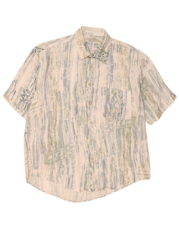 Cămașă Vintage pentru bărbați cu mânecă scurtă XL, multicoloră, cu dungi