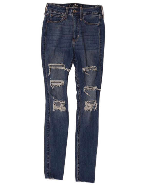 Blugi Hollister pentru femei cu talie înaltă super skinny US 00 2XS W23 L28 Albastru