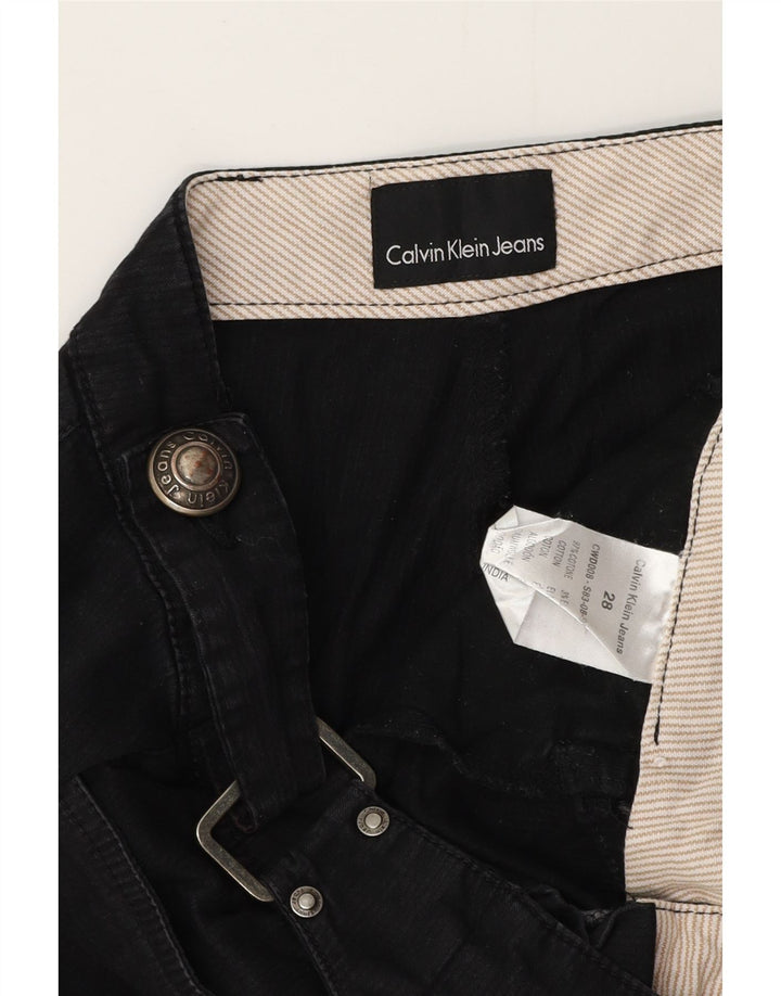 Pantaloni scurti cargo grafic CALVIN KLEIN pentru femei W28 bumbac mediu negru