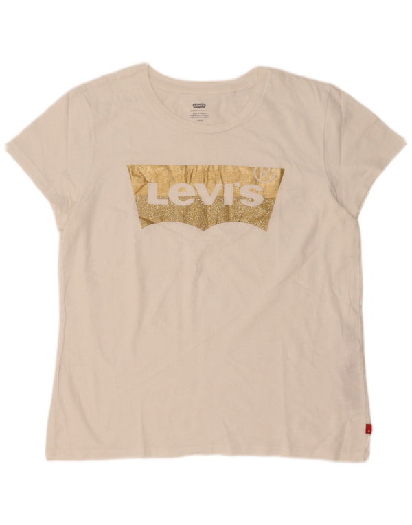 Tricou grafic Levi's pentru femei Top UK 16 Large White Bumbac