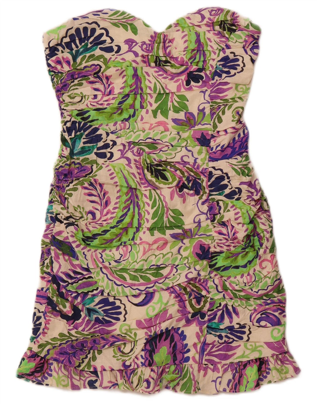 Rochie Mini fără bretele ZARA pentru femei UK 12 Medium Multicolor Paisley Line