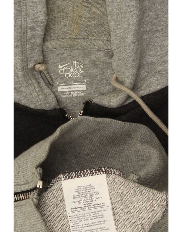 Pulover Nike Graphic Zip pentru bărbați, bumbac mare, gri