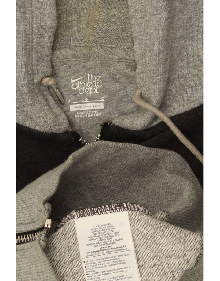 Pulover Nike Graphic Zip pentru bărbați, bumbac mare, gri