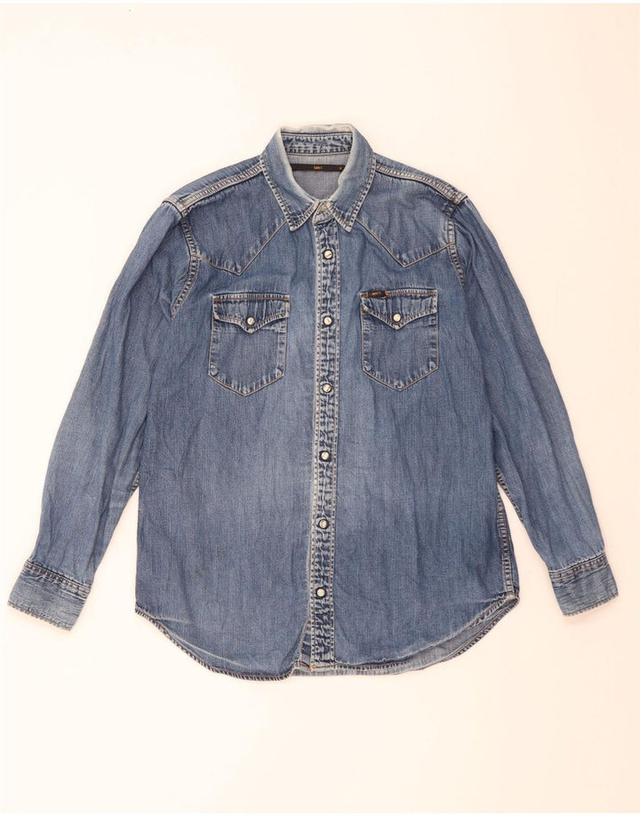 Cămașă de blugi pentru bărbați Lee, bumbac albastru mediu