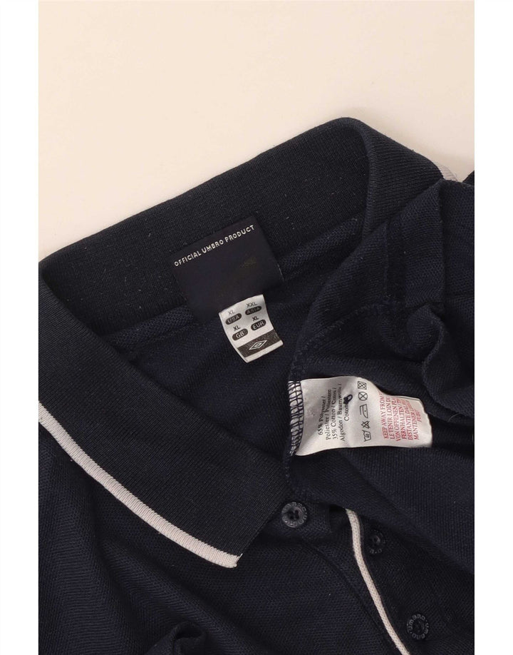 Cămașă polo pentru bărbați Umbro XL, poliester bleumarin