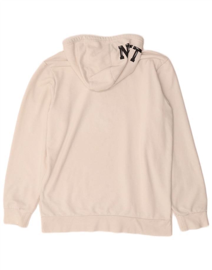 Pulover Adidas pentru bărbați Brooklyn Nets Graphic Hoodie, bumbac alb mediu