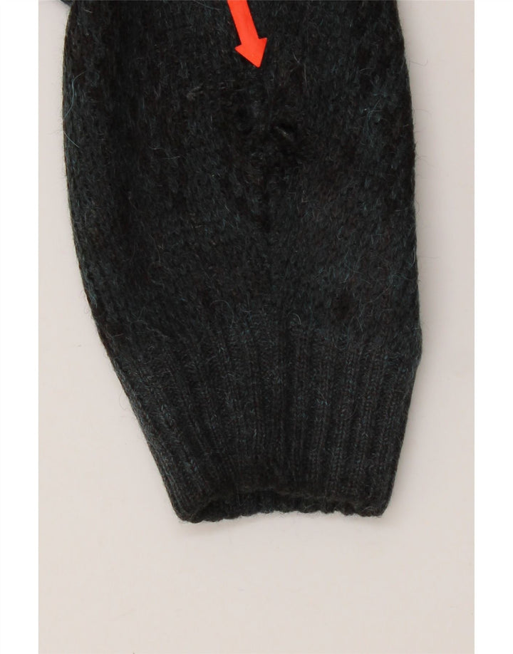 Pulover Cardigan Vintage pentru bărbați, lână de alpaca, albastră mare
