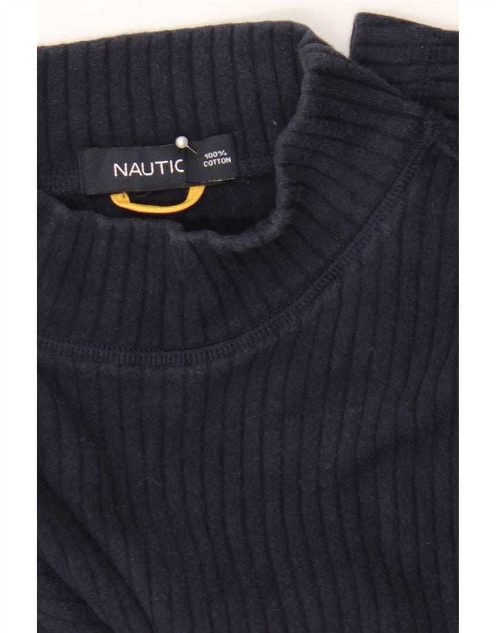 Top pentru bărbați Nautica cu mânecă lungă, mediu bleumarin, bumbac color bloc
