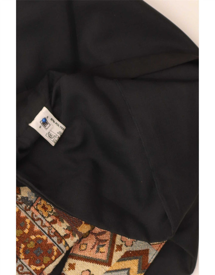 Vestă vintage pentru bărbați, poliester geometric maro mediu