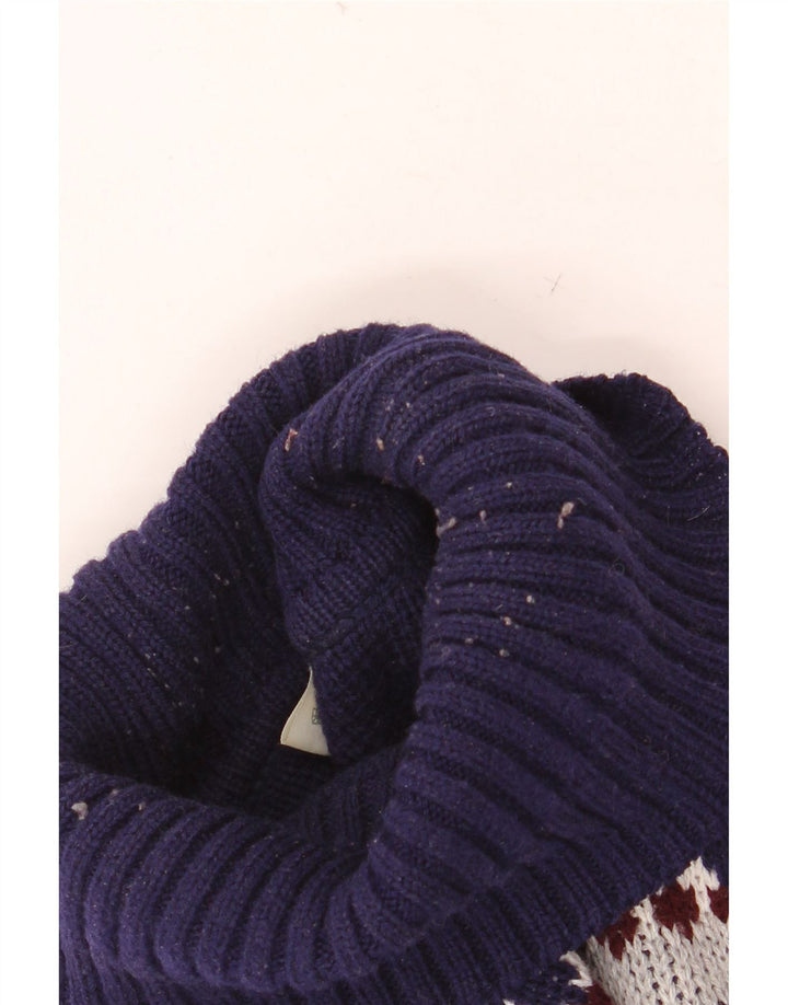 VINTAGE Pulover cu gât rulat pentru bărbați IT 52/54 Large Gri Fair Isle