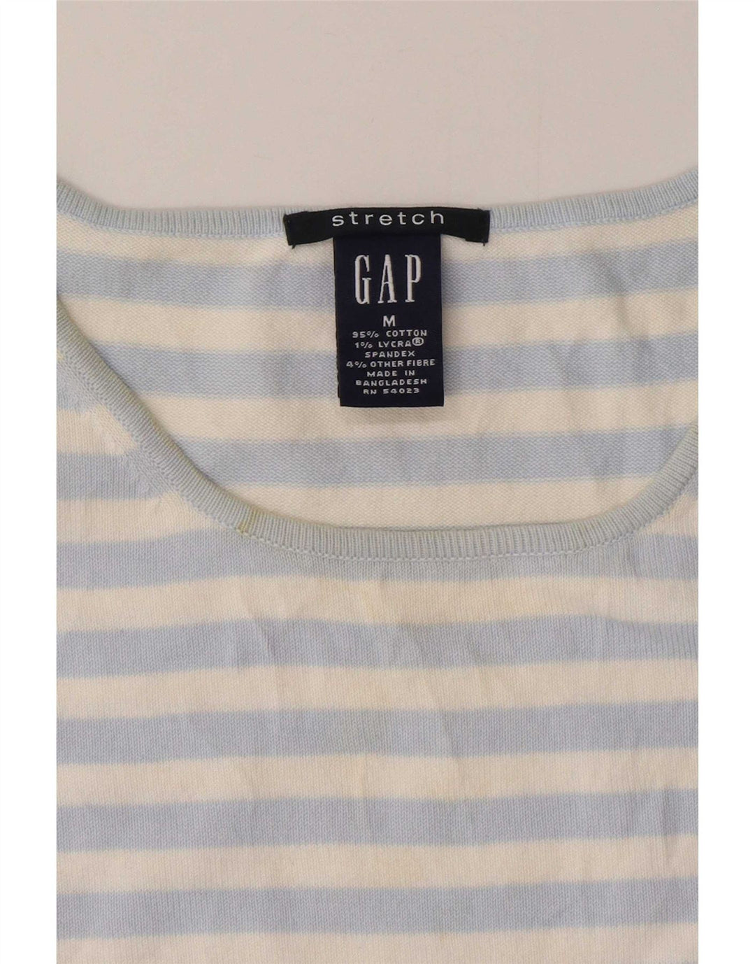 Gap Womens Vest Tank Top UK 12 Medium Blue Striped Bumbac