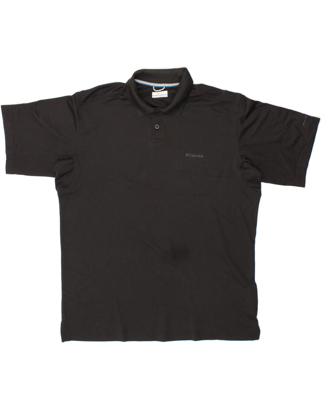 COLUMBIA Mens Polo Shirt Large Black Polyester Vintage Columbia and Second-Hand Columbia from Messina Hembry 