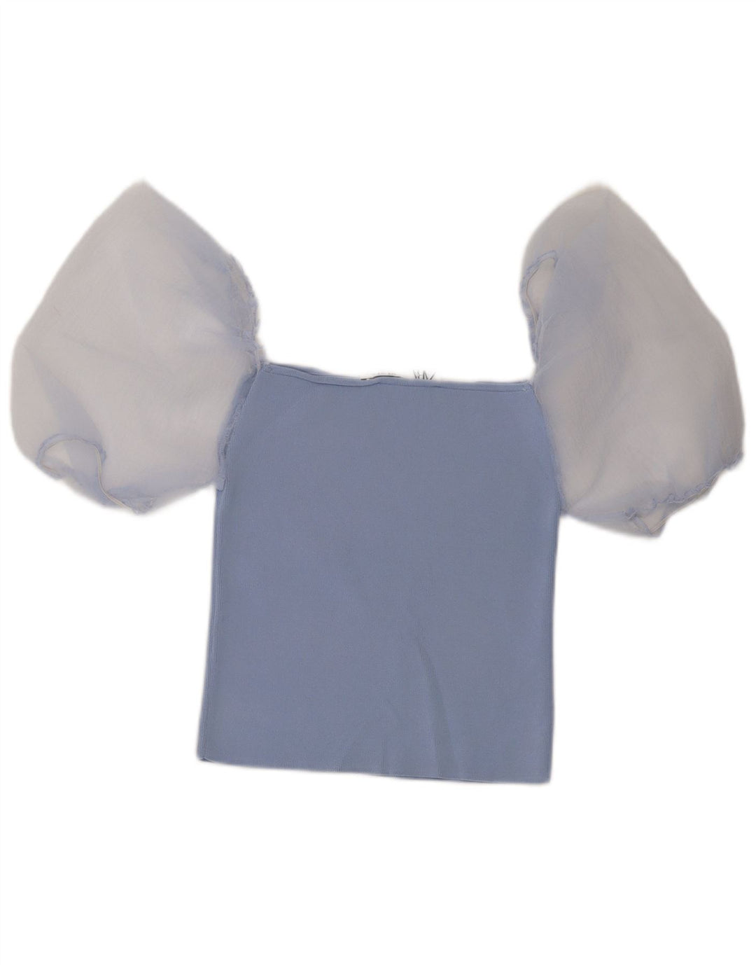 Top cu umeri decupați pentru femei Zara UK 12, albastru mediu, color block