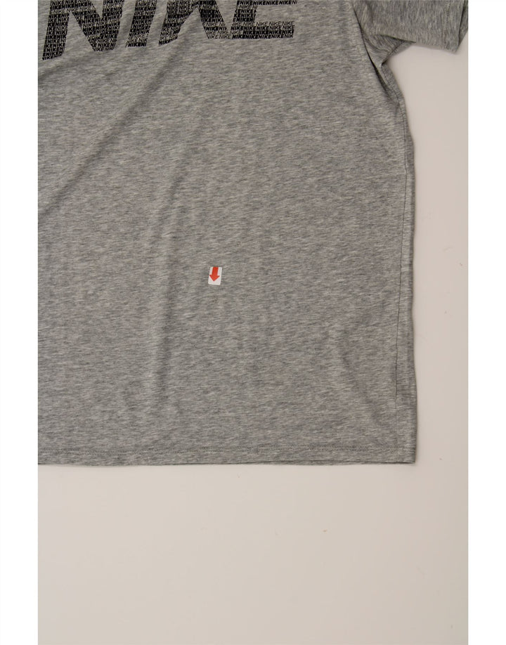 NIKE Mens Dri Fit Graphic T-Shirt Top Medium Grey Vintage Nike and Second-Hand Nike from Messina Hembry 