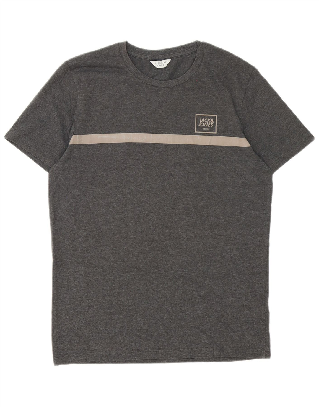 Tricou Jack & Jones pentru bărbați Top mic, gri, bumbac color bloc