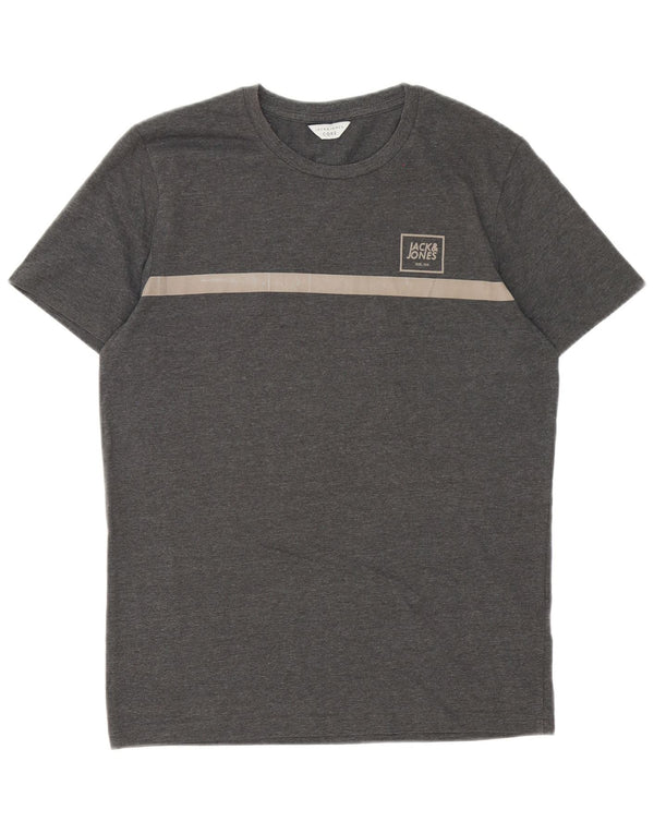 Tricou Jack & Jones pentru bărbați Top mic, gri, bumbac color bloc
