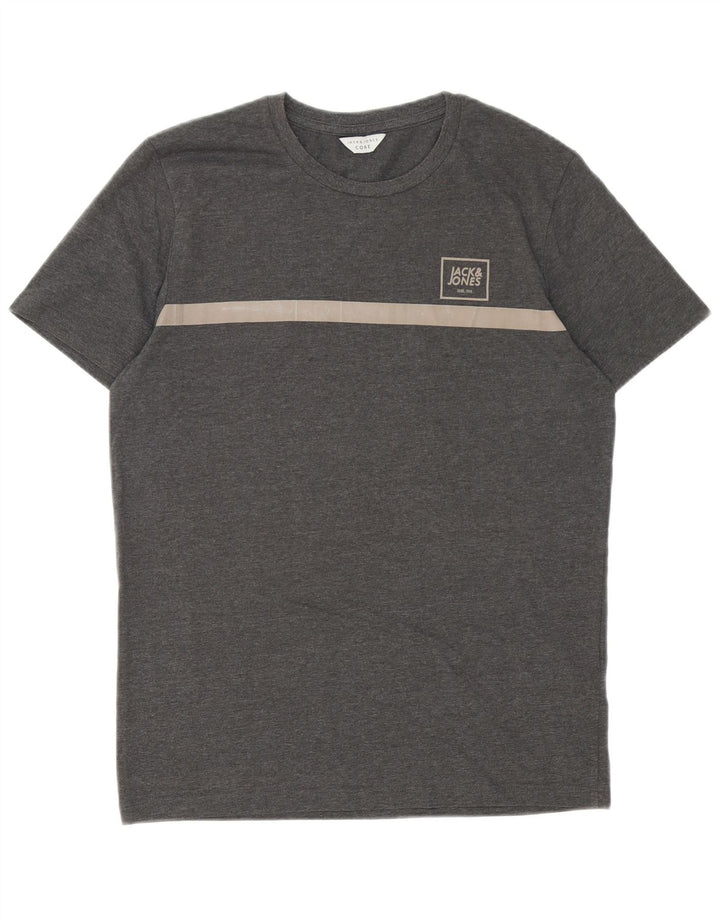 Tricou Jack & Jones pentru bărbați Top mic, gri, bumbac color bloc