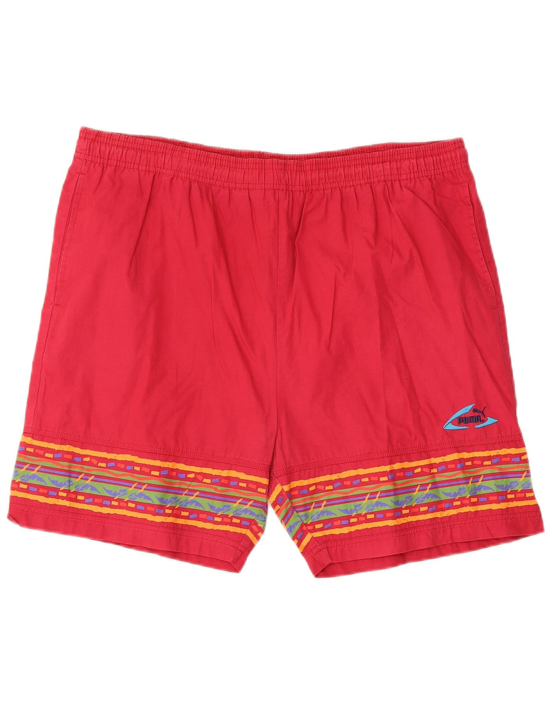 Pantaloni scurți sport Puma pentru bărbați, mari, roșu, geometric din bumbac