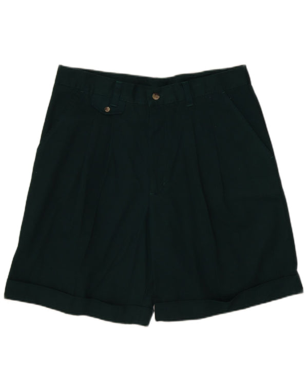 Pantaloni scurti chino vintage pentru femei cu talie înaltă IT 52 2XL W34 bumbac verde