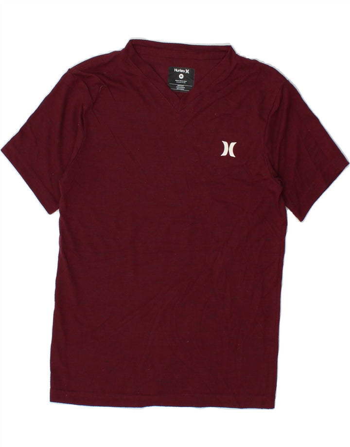 HURLEY Womens T-Shirt Top UK 12 Medium Maroon Vintage Hurley and Second-Hand Hurley from Messina Hembry 