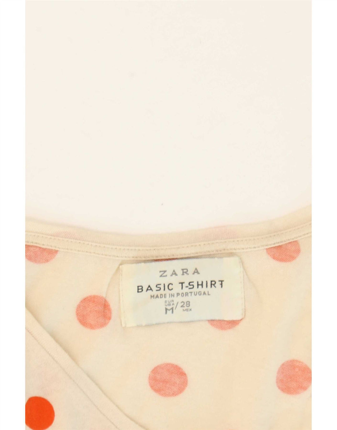 Tricou pentru femei Zara UK 12 Medium Buline alb