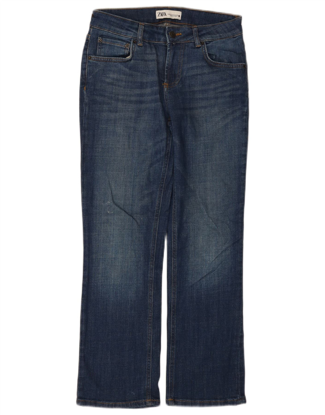 Blugi Bootcut pentru Damă Zara EU 38 Mici L28 L27 Bumbac Bleumarin