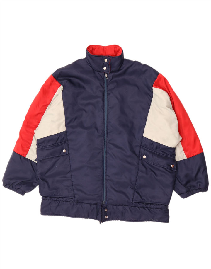 Jachetă de trening vintage pentru bărbați, 2XL, albastru bleumarin, bloc de culoare